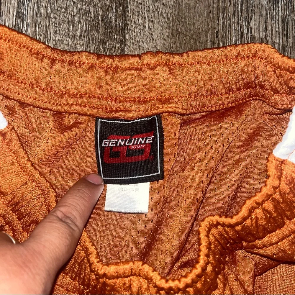 Vintage Kids Texas Longhorn Genuine Stuff Mesh Short Size Small (8) Orange White